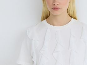 Футболка оверсайз с воланами, Белый