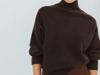 Свитер из мягкой пряжи с шерстью, Коричневый