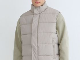 Утеплённый стёганый жилет, Бежевый