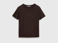 Базовый джемпер с коротким рукавом, Коричневый