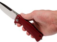 Нож складной LionSteel SR11A RS RED, сталь Uddeholm Sleipner® Satin Finish, рукоять алюминий (Solid®), красный