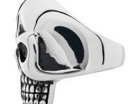 Кольцо ZIPPO, серебристое, в форме черепа, нержавеющая сталь, диаметр 22,3 мм