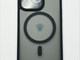 Чехол-накладка Dfansdesign Magsafe Case для Apple iPhone 14 Pro Max пластиковый прозрачно-черный (черная рамка)