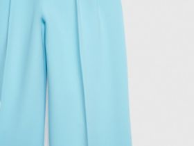 Брюки из поливискозы со складками, Голубой