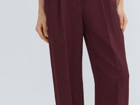 Прямые брюки cо складками, Фиолетовый
