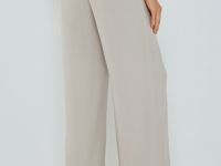 Прямые брюки с поясом на резинке, Бежевый