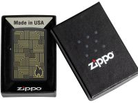 Зажигалка ZIPPO Reflection Design с покрытием Black Matte, латунь/сталь, черная, матовая, 38x13x57 мм
