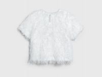 Фактурная блузка для девочек, Белый