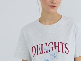 Футболка с принтом, Серый