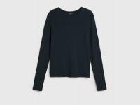 Лонгслив с содержанием модала и шёлка, Черный