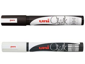 Маркер стираемый для окон, стекла и досок UNI "Chalk", на меловой основе, 1,8-2,5 мм, черный