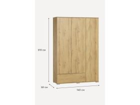 Распашной шкаф Стелла 3.1-140x210 Дуб Золотистый