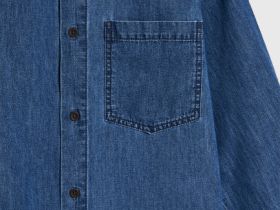 Рубашка джинсовая с карманом для мальчиков, Синий