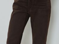 Прямые джинсы с велюровым покрытием, Коричневый