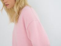 Джемпер с воротником-стойкой, Розовый