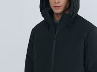 Утеплённая куртка с капюшоном, Черный