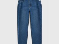 Утеплённые джинсы Mom, Синий