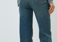 Джинсы клёш с высокой посадкой, Синий