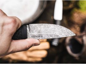 Нож с фиксированным клинком Boker Bronco Mini, сталь 80CrV2, рукоять TPE, черный