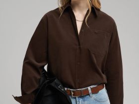 Свободная рубашка из вельвета