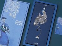 Закладка для книг с подвеской "Павлин распускает перья" (серебристая медь)