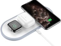 Беспроводное зарядное устройство Hoco (CW24) 3-in-1 Wireless Fast Charger (белый)