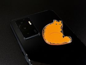 Стикер объемный "Тревожный котик Персик"