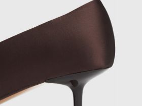 Сатиновые туфли-лодочки, Коричневый