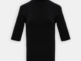 Джемпер с коротким рукавом и воротником-стойкой