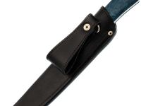 Шкуросъёмный нож Мастерская Ульданова Фетр ЦМ, сталь K340, рукоять карельская береза