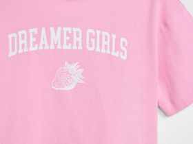 Свободная футболка для девочек, Розовый