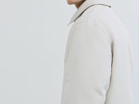 Утеплённый бомбер с отложным воротником, Белый