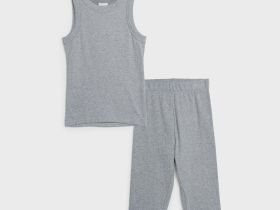 Комплект трикотажный для девочек: топ, брюки (легинсы)