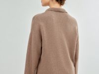 Джемпер поло из пряжи с ангорской шерстью, Коричневый