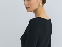 Лонгслив с асимметричным вырезом, Черный