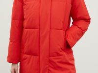 Стеганое утепленное пальто с капюшоном