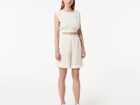 Женская лёгкая рубашка Lacoste из смеси льна