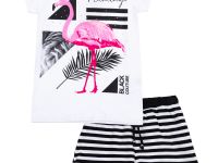 Комплект трикотажный для девочек: фуфайка (футболка), шорты