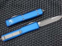 Автоматический нож Microtech Ultratech, сталь M390, рукоять алюминий, голубой