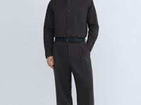 Рубашка из твила с карманом, Коричневый