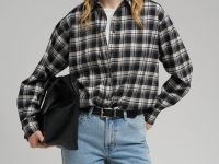 Рубашка свободного кроя в клетку