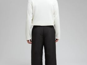 Утепленные брюки широкого кроя с утяжниками по низу