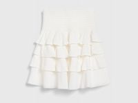 Юбка из ткани с жатым эффектом для девочек, Белый