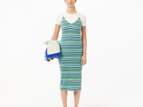 Женское длинное платье Lacoste в полоску