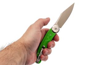 Складной нож Перемен Лисичка, сталь 8Cr14MoV, рукоять FRN, зеленый