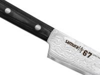 Нож кухонный "Samura 67" универсальный 150 мм, дамаск 67 слоев, микарта
