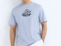 Футболка с принтом, Голубой