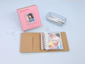 Альбом для фото и выкрасок Languo, 16х14,5х4,5 см, розовый