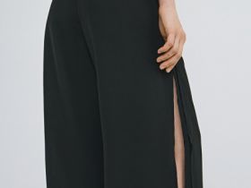 Двуслойные брюки из шифона, Черный