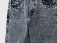 Прямые джинсы с акцентными карманами, Серый